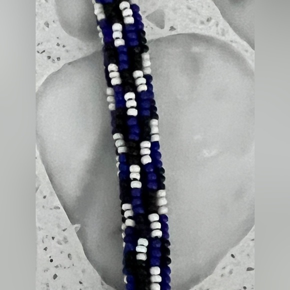 Isabel Marant-  Beaded Choker in Blue and White- Tribal- O/S - Picture 6 of 7